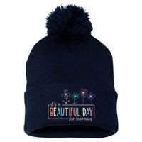 ItS A Beautiful Day For Learning Teacher Students Pom Pom 12in Knit Beanie