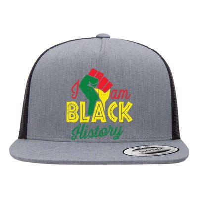 I Am Black History Month African American Pride Celebration Flat Bill Trucker Hat