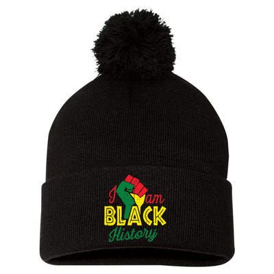 I Am Black History Month African American Pride Celebration Pom Pom 12in Knit Beanie