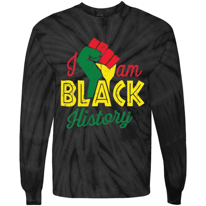 I Am Black History Month African American Pride Celebration Tie-Dye Long Sleeve Shirt