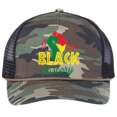 I Am Black History Month African American Pride Celebration Retro Rope Trucker Hat Cap