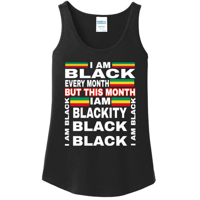 I Am Black Every Month Ladies Essential Tank