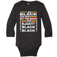 I Am Black Every Month Baby Long Sleeve Bodysuit