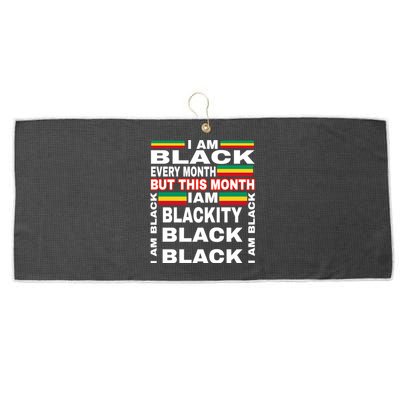 I Am Black Every Month Large Microfiber Waffle Golf Towel