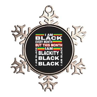 I Am Black Every Month Metallic Star Ornament