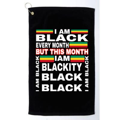 I Am Black Every Month Platinum Collection Golf Towel