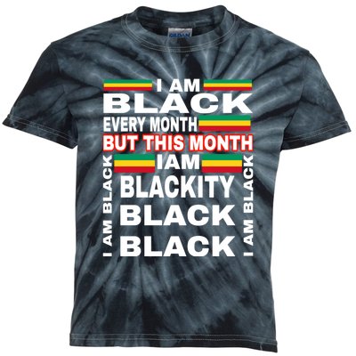 I Am Black Every Month Kids Tie-Dye T-Shirt