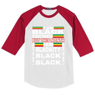 I Am Black Every Month Kids Colorblock Raglan Jersey