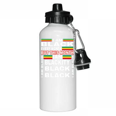 I Am Black Every Month Aluminum Water Bottle