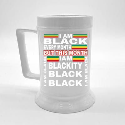 I Am Black Every Month Beer Stein