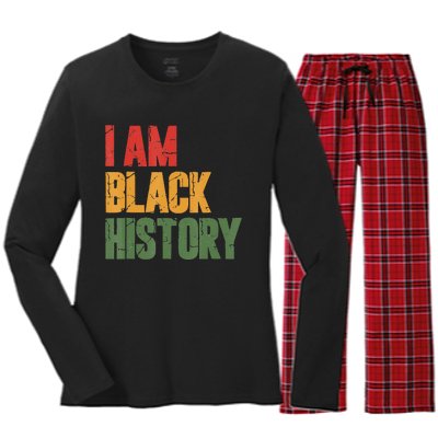 I Am Black History funny Black History Month Women's Long Sleeve Flannel Pajama Set 