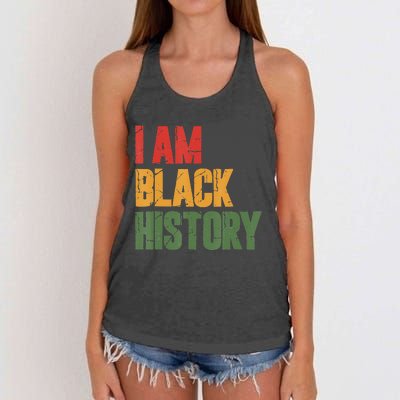 I Am Black History funny Black History Month Women's Knotted Racerback Tank