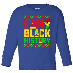 I Am Black History Month Pink And Green Juneteenth Gift Toddler Long Sleeve Shirt