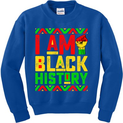 I Am Black History Month Pink And Green Juneteenth Gift Kids Sweatshirt