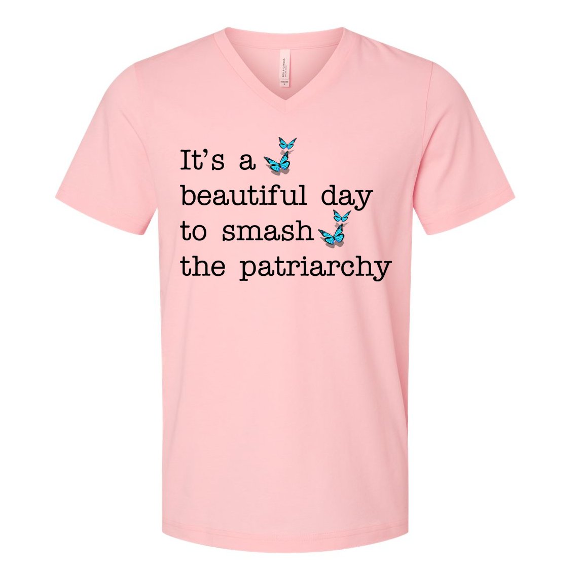 It's A Beautiful Day To Smash The Patriarchy Feminism V-Neck T-Shirt