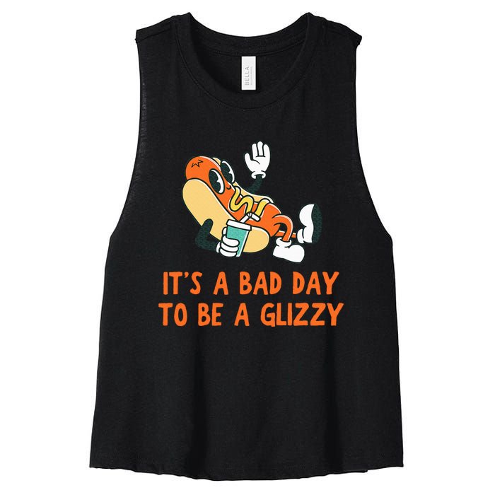 It’S A Bad Day To Be A Glizzy 4th Of July Hot Dog Lovers Women's Racerback Cropped Tank