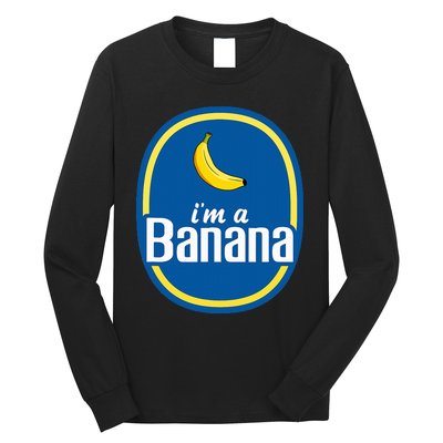 IM A Banana Costume Halloween Fruit Sticker Yellow Long Sleeve Shirt