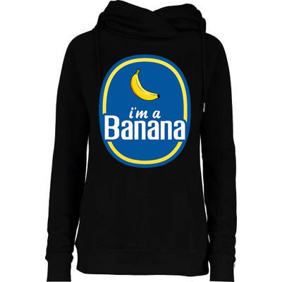 IM A Banana Costume Halloween Fruit Sticker Yellow Womens Funnel Neck Pullover Hood