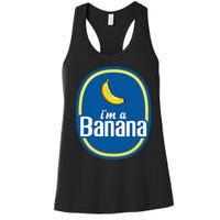 IM A Banana Costume Halloween Fruit Sticker Yellow Women's Racerback Tank