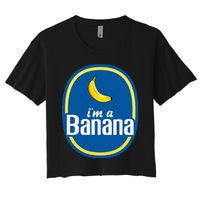 IM A Banana Costume Halloween Fruit Sticker Yellow Women's Crop Top Tee