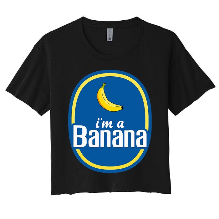 IM A Banana Costume Halloween Fruit Sticker Yellow Women's Crop Top Tee