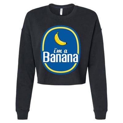 IM A Banana Costume Halloween Fruit Sticker Yellow Cropped Pullover Crew