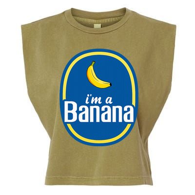 IM A Banana Costume Halloween Fruit Sticker Yellow Garment-Dyed Women's Muscle Tee