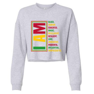 I Am Black Black History Month Gift Cropped Pullover Crew