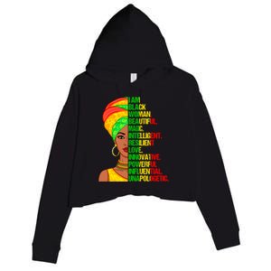 I Am Black History Month Educated Black Juneteenth Gift Crop Fleece Hoodie