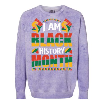 I Am Black History Month Gift Colorblast Crewneck Sweatshirt