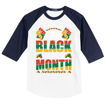 I Am Black History Month Gift Baseball Sleeve Shirt