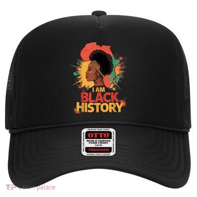 I Am Black History – Empowering African American Women High Crown Mesh Back Trucker Hat