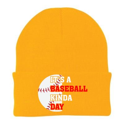 It's A Baseball Kinda Day Baseball Gift Knit Cap Winter Beanie