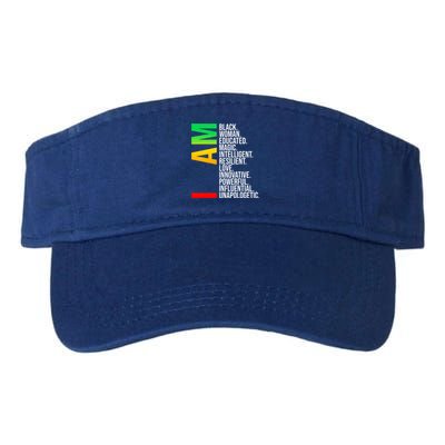 I Am Black Educated Melanin I Am Black History Meaningful Gift Valucap Bio-Washed Visor