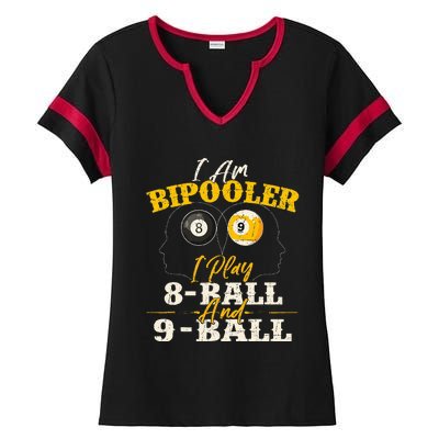 I Am Bipooler Snooker Game Billiards Lover Pool Player Ladies Halftime Notch Neck Tee