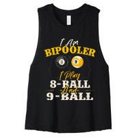 I Am Bipooler Snooker Game Billiards Lover Pool Player Women's Racerback Cropped Tank