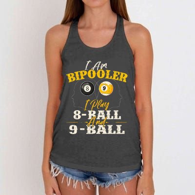 I Am Bipooler Snooker Game Billiards Lover Pool Player Women's Knotted Racerback Tank