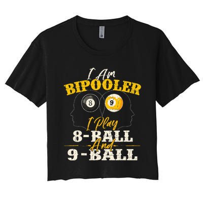 I Am Bipooler Snooker Game Billiards Lover Pool Player Women's Crop Top Tee