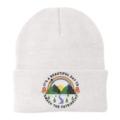 It's A Beautiful Day To Smash The Patriarchy Retro Feminism Knit Cap Winter Beanie