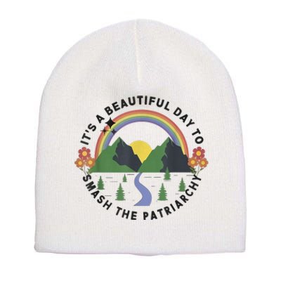 It's A Beautiful Day To Smash The Patriarchy Retro Feminism Short Acrylic Beanie