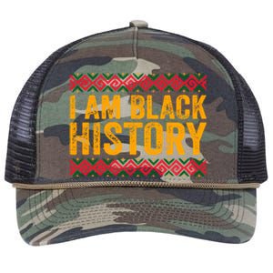 I Am Black History Gift African American Black History Cool Gift Retro Rope Trucker Hat Cap