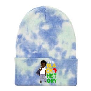 I Am Black History Gift I Am African American Funny Gift Tie Dye 12in Knit Beanie