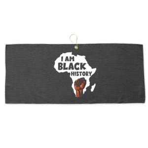 I Am Black History Month Juneteenth African Melanin Blm Gift Large Microfiber Waffle Golf Towel