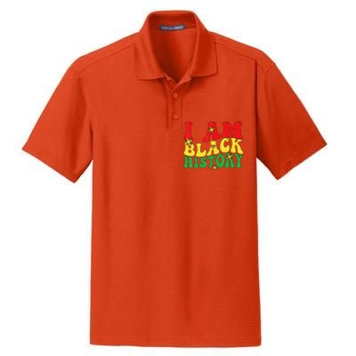 I Am Black History Groovy Black History Month Dry Zone Grid Polo