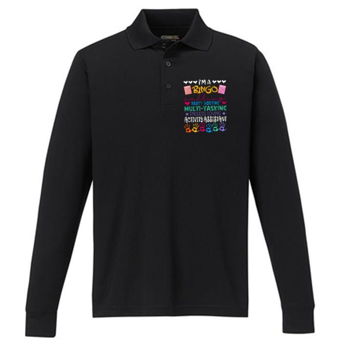 IM A Bingo Endless Loving Activity Assistant Performance Long Sleeve Polo