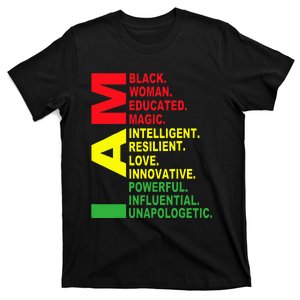 I Am Black Woman Black History Month Unapologetically T-Shirt