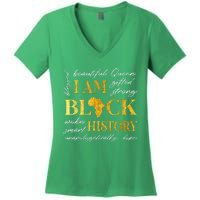 I Am Black History Month African American Women's V-Neck T-Shirt