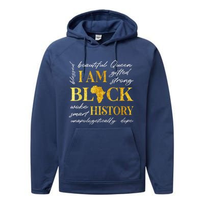 I Am Black History Month African American Performance Fleece Hoodie