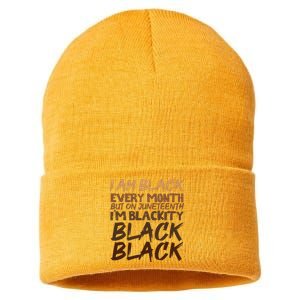 I Am Black Every Month Juneteenth Blackity Women Sustainable Knit Beanie