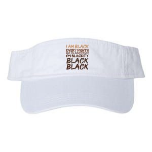 I Am Black Every Month Juneteenth Blackity Women Valucap Bio-Washed Visor